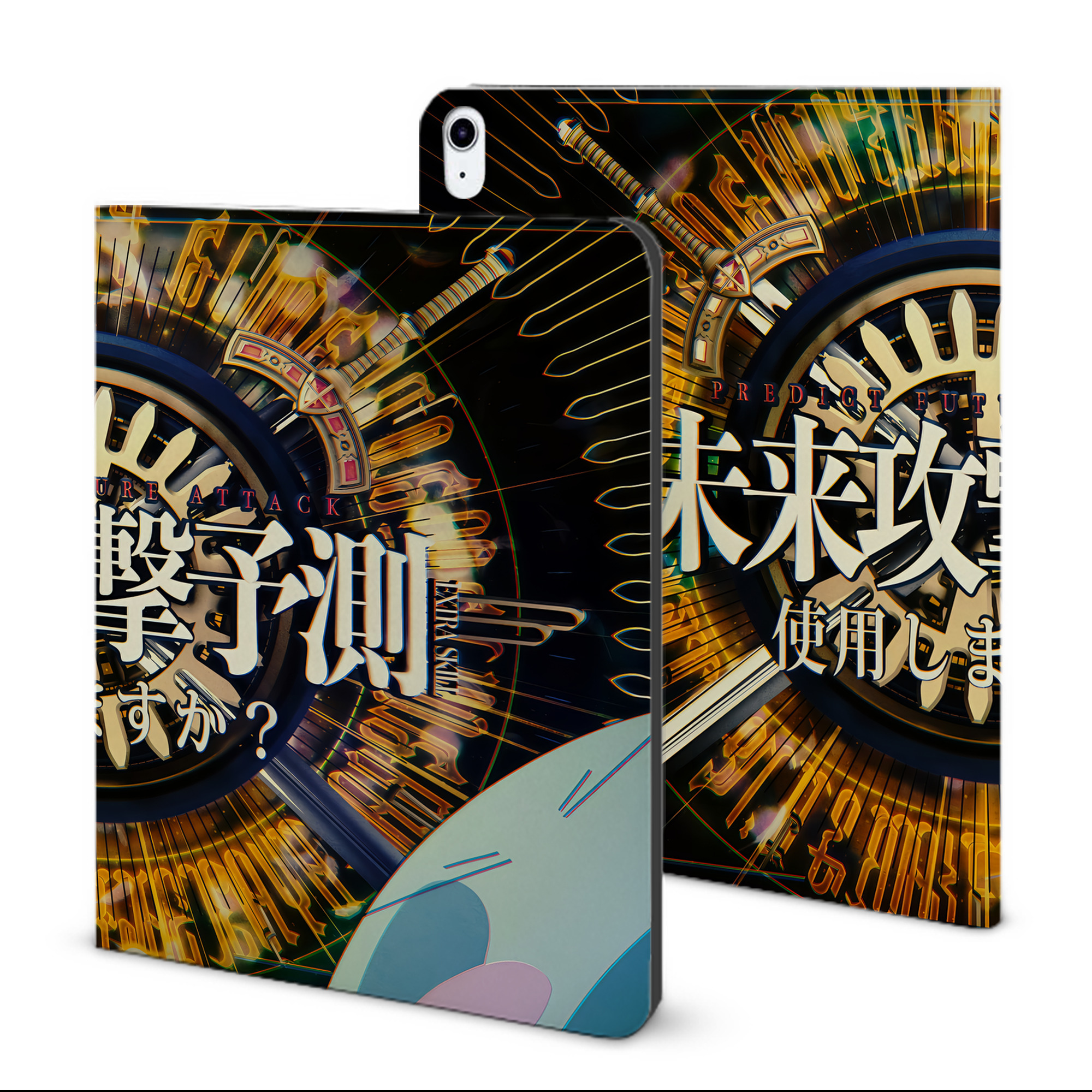 （画像用） 転スラ Regarding Reincarnated to Slime IPad ケース ブック型 PUレザー TPU 耐衝撃 軽量 薄型 ペン収納なし 全面保護 IPad 各モデル対応